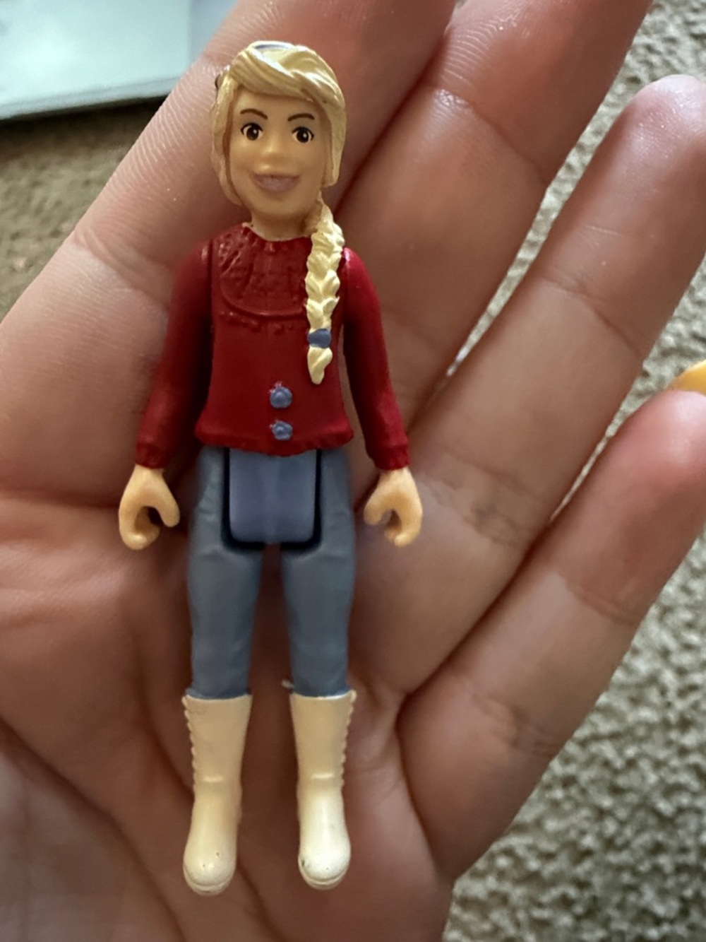 Schleich Horse Accessories BLOND GIRL Red Shirt Purple Pants Jointed Arms & Legs